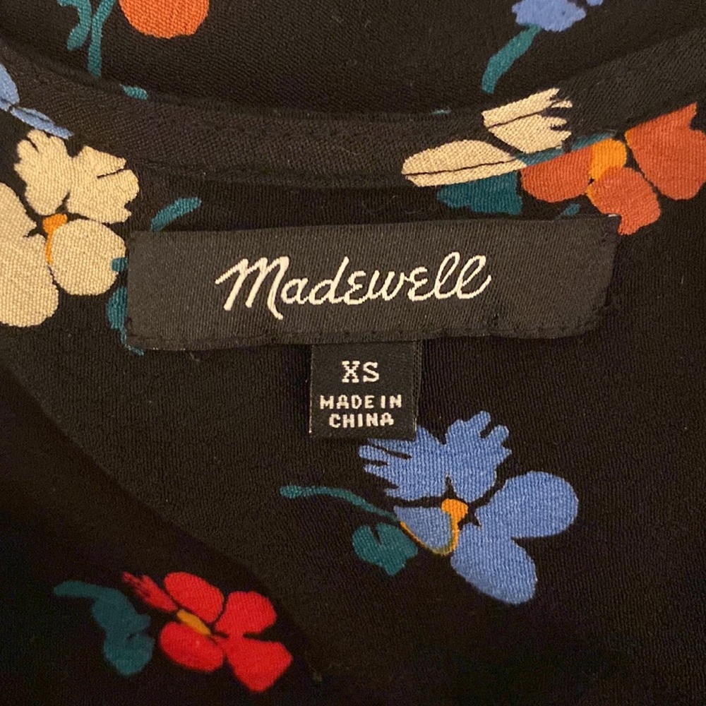 Madewell Floral Surplice Wrap Tie Blouse Top - Picture 7 of 14